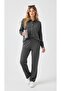 Women's Anthracite Buttoned Shirt Collar Sporty Stylish Set - 2