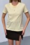 Women's 100% Cotton T-Shirt with Key Accessory Yellow - 26Y 26515 - 2