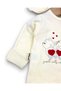 Baby Girl 100% Cotton 3-Piece Bodysuit Set with Cat and Heart Detail, Hat and Gloves - 3