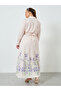 Plus Size Pink Floral Print Maxi Dress - 5