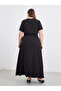 Plus Black Maxi Dress with Button Closure - 5