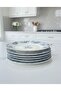 Modern Porcelain 24 cm 6-Person Decorated Embroidered Serving Presentation Dinner Plate - 5
