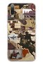 General Mobile Gm 10 Compatible Cowboy Western Collage Patterned Transparent Phone Case