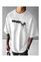Men's Black/White Oversize What Ever Printed Combed Cotton T-Shirt 100% Cotton