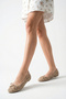 Carlot Women's Genuine Leather Ballerinas - Mink Suede - 6