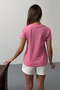 Women's 100% Cotton T-Shirt with Key Accessory Pink - 26Y 26515 - 5