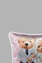 Cushion Cover 45X45 cm Teddy Bear Patterned – Babyface Fabric with White Piping and Hidden Zipper - 5