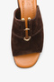 Lola Women's Genuine Leather Heeled Slippers with Accessories - Brown Suede - 5