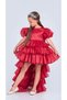 Babyaden Stoned and Crowned Front Short Back Long Detachable Tail Birthday Party Girl's Evening Dress - 3