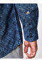 The Inkline Navy Printed Twill Shirt Comfort Fit - 7