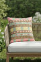 Floral Stripes Pattern Throw Pillow Cover Waterproof Erasable Digital Printed Garden Decoration