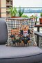 Cushion Cover 45X45 cm Teddy Bear Patterned – Babyface Fabric with White Piping and Hidden Zipper