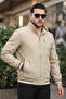 Classic Transitional Zip-Up Men's Jacket & Coat Cream - 6