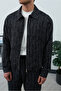 Men's striped zipper jacket - tie-front pants (top-bottom set) - 4
