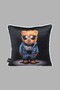 Cushion Cover 45X45 cm Teddy Bear Patterned – Babyface Fabric with White Piping and Hidden Zipper - 5