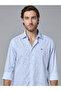 The Blue Geometry Cotton Shirt with Delicate Pattern Comfort Fit - 4