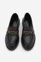 Women's Loafer Moccasin Buckle Stoned Classic Casual Shoes Egano Black - 7