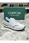 Genuine Leather White Blue Combination Handmade Casual Sports Men's Shoes Monza