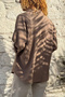 Bronze Color Half Placket Ornamental Buttoned Cotton Loose Woven Blouse 65 55 - 2