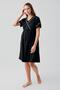 Short Sleeve Flexible Viscose Maternity Dressing Gown Nightgown Set 16402 - 4