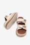 Women's Beige Comfortable High-Sole Velcro Slippers - 2