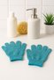 4 Pairs of Bath Scrub Exfoliating Gloves – Body Scrub Shower Gloves (Fuchsia-Turquoise-Grey-Navy Blue) - 6