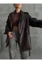 Noir Legacy Oversize Belted Faux Leather Trench Coat - 3