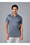The Anchorage Grey Cotton Zip Polo Comfort Fit