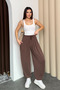 Stirrup Model Women's Modal Shalwar Trousers 3165 Mink - Premium Series - 6