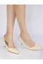 Women's Cream Pointed Toe Thin Heel Daily & Evening Stiletto Shoes - 2
