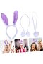 Lilac Purple Rabbit Ear Bow Tie Tail 3-Piece Party Set - 3