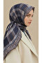 Plaid Patterned Rayon Scarf - Dark Blue / Indigo - 5