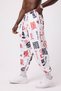 Japanese Design Unisex Ethnic Patterned Loose Bohemian Shalwar with Elastic Waist and Cuffs and Pockets - 4
