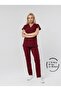 Burgundy Stretch Fabric Nurse Doctor Uniform Unisex Surgical Set Scrubs Uniform - 3
