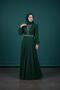 Evening Dress with Pleated Front and Stone-Embellished Front Belt - 2