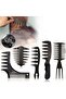 Professional Black Men's Hair-Beard Comb Set 5-Piece Styling Set