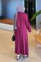 Pleated Tie-Dye Detailed Suit in Burgundy - 4