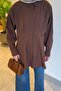 Front Pleated Detailed Shirt Brown - 3