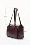 Verona Women's Shoulder Strap Handbag Real Leather Claret Red - 2