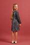 Girls' Sequined Long Sleeve Velvet Dress – Special Occasion Holiday Dress with Brooch Gift - 3