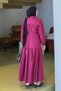 Tie-Dye Detailed Hijab Dress in Plum Color - 4