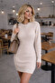 Women's Knitwear Dress Beige Long Sleeve Buttoned Round Neck Basic Stylish Casual Soft - 6