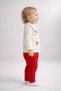 Baby girl top and bottom set, ribbed with bow detail, 2-piece seasonal outfit, sizes 3-6-9-12 months - 3