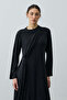 Part Detailed Modal Dress Black