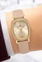 Leather Cord Steel Case Women's Wristwatch+Bracelet Gift Beige Sddk112 - 4