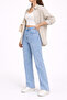 Women's Light Blue High Waist Straight Fit Jean Pants Comfortable Fit Casual Denim Jeans - 3