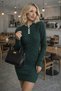 Women's Knitwear Dress Green Long Sleeve Buttoned Round Neck Basic Stylish Casual Soft - 2
