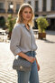 Hand Knitted Canvas Shoulder Bag Gray - 2