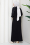 Women's Spider Web Patterned Sleeve Silk Kupra Mercerized Knitwear Dress - 6