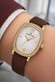 Leather Cord Steel Case Women's Wristwatch+Bracelet Gift Coffee-Gold Sddk112 - 3